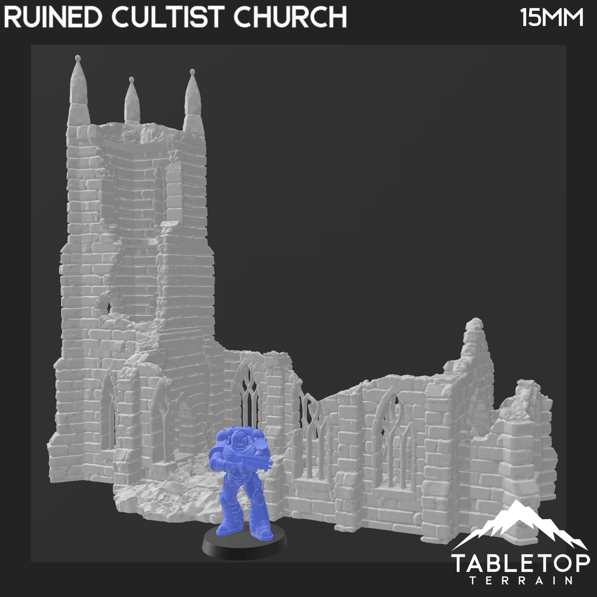 Tabletop Terrain Building Ruined Cultist Church
