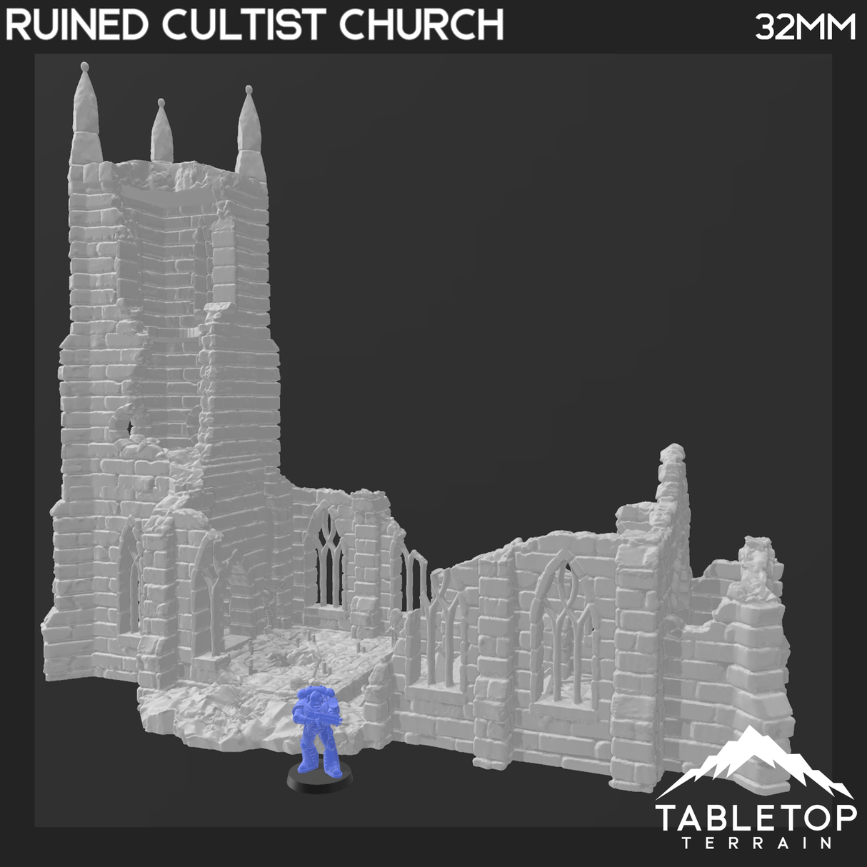 Tabletop Terrain Building Ruined Cultist Church