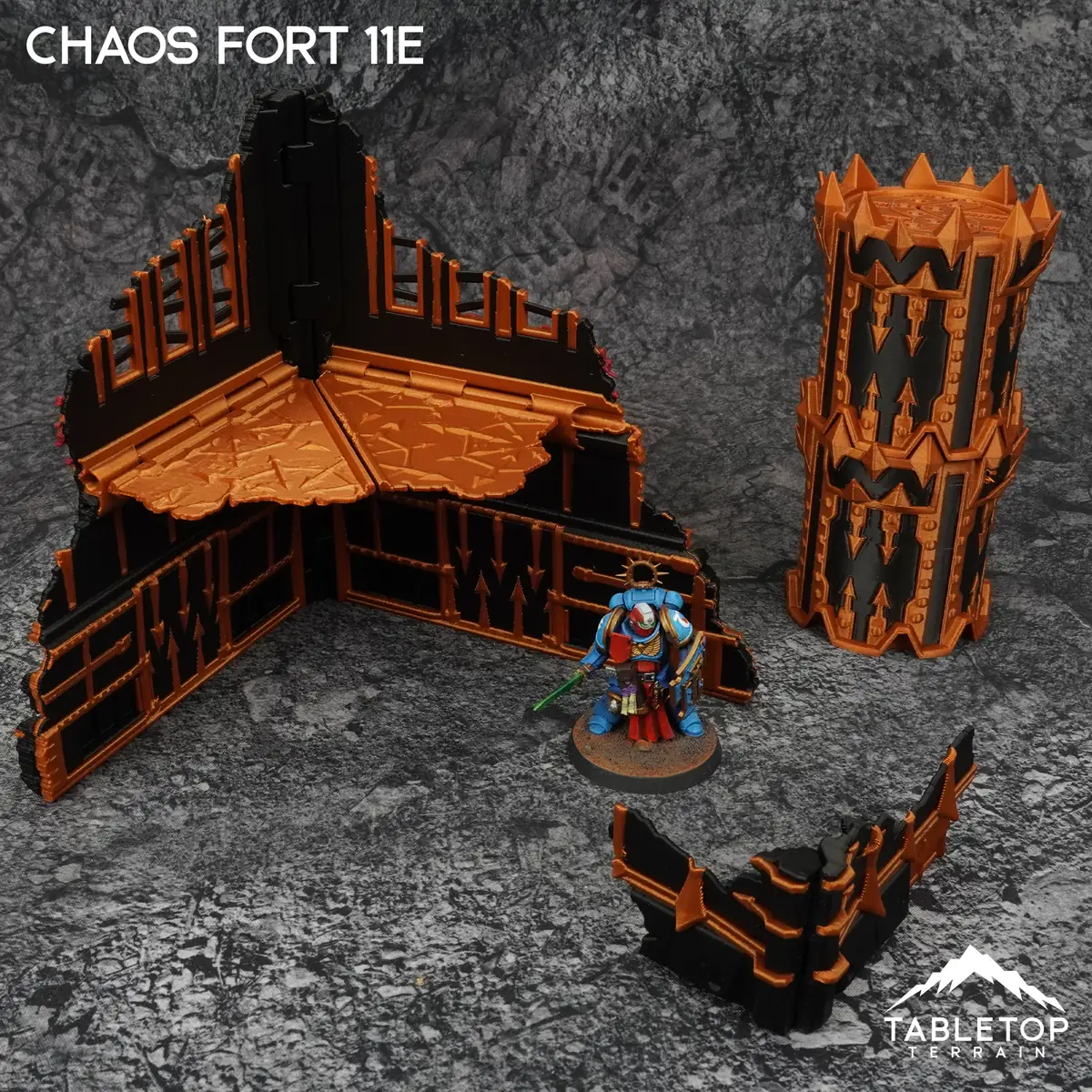 Chaos Fort 11e Foldable Tournament Terrain - NextGen Color Black + Copper