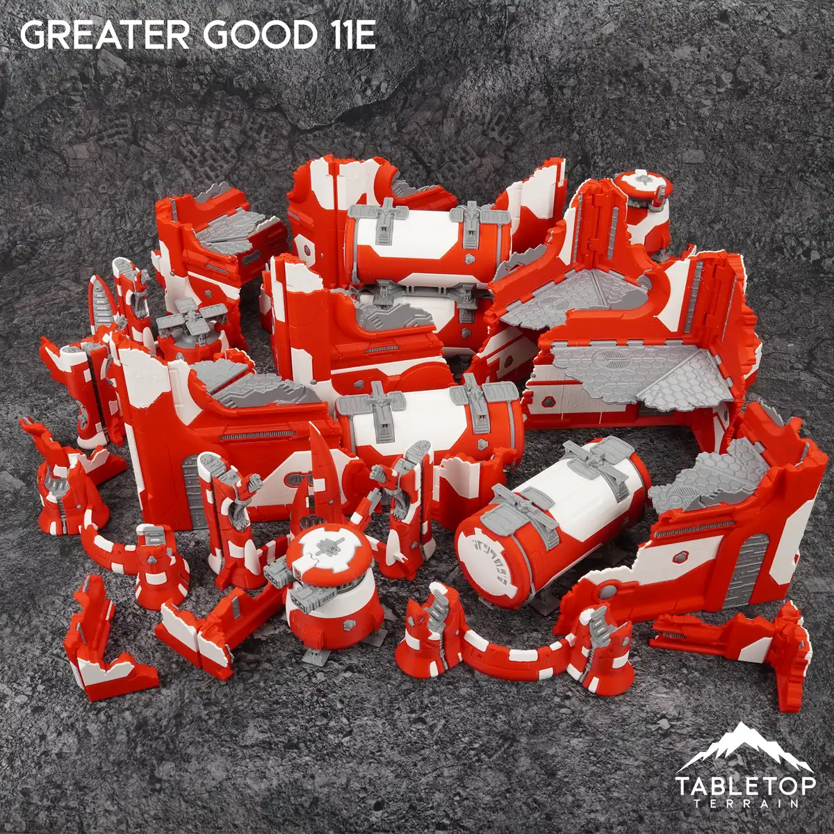 Greater Good 11e Foldable Tournament Terrain - NextGen Color Red + White