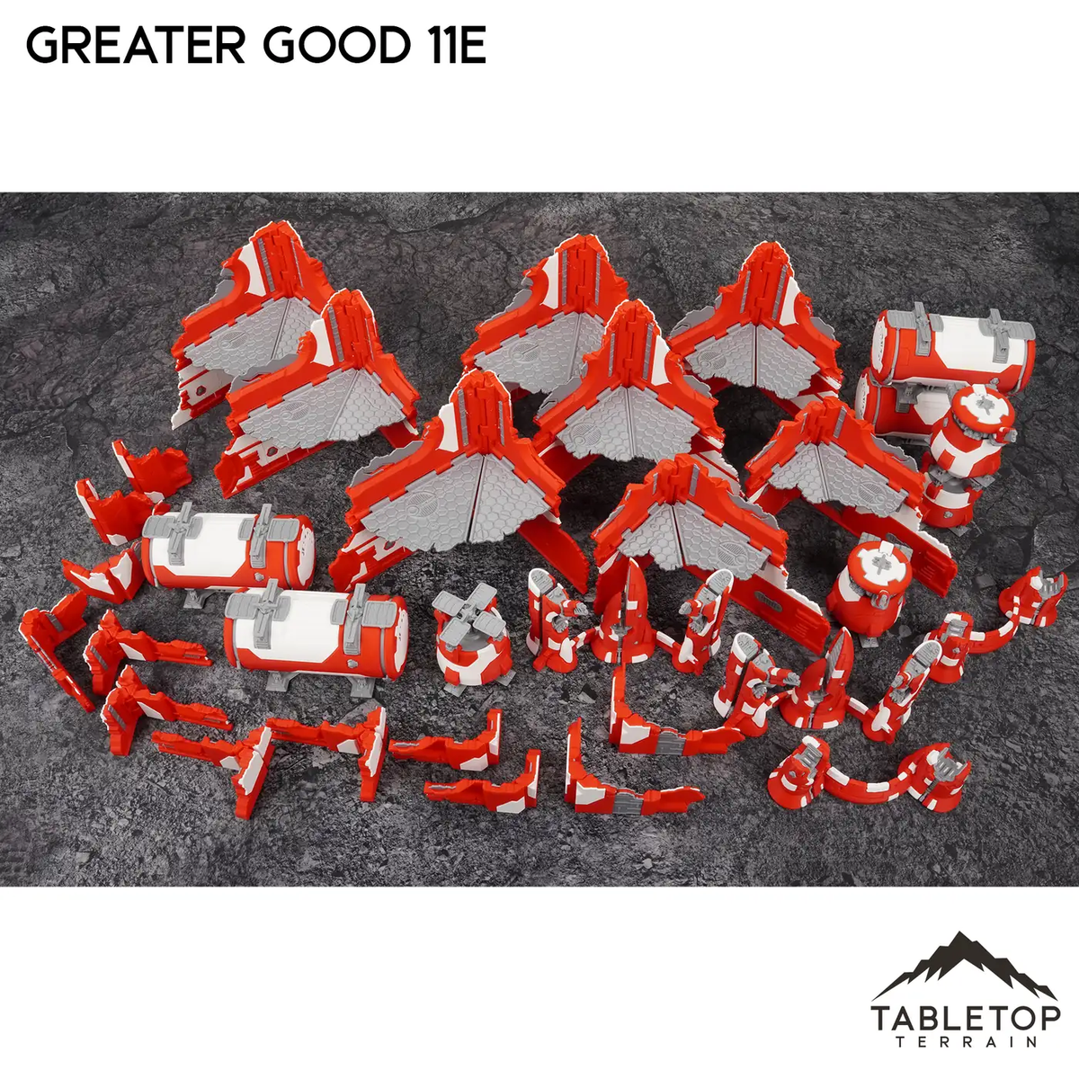 Greater Good 11e Foldable Tournament Terrain - NextGen Color Red + White