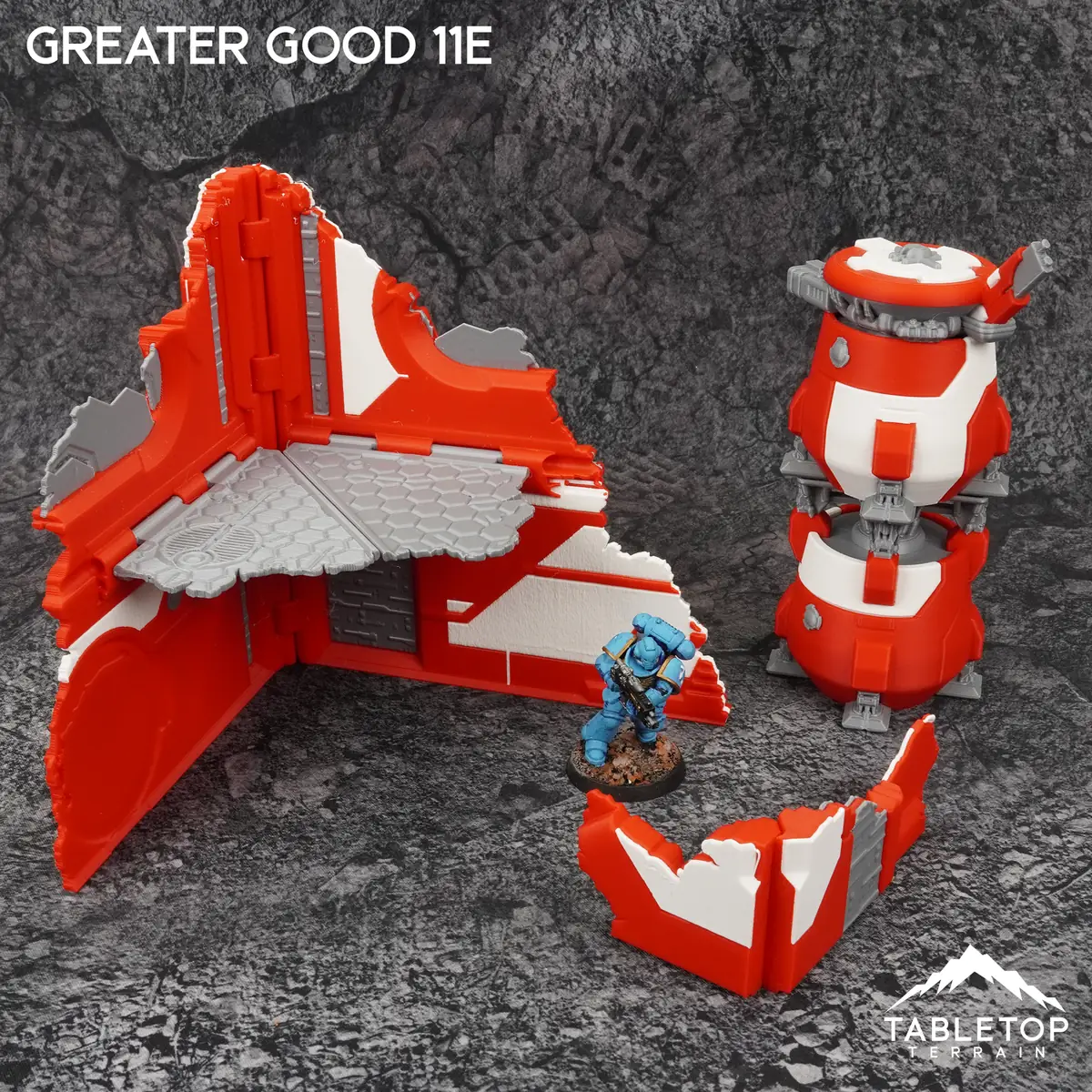 Greater Good 11e Foldable Tournament Terrain - NextGen Color Red + White