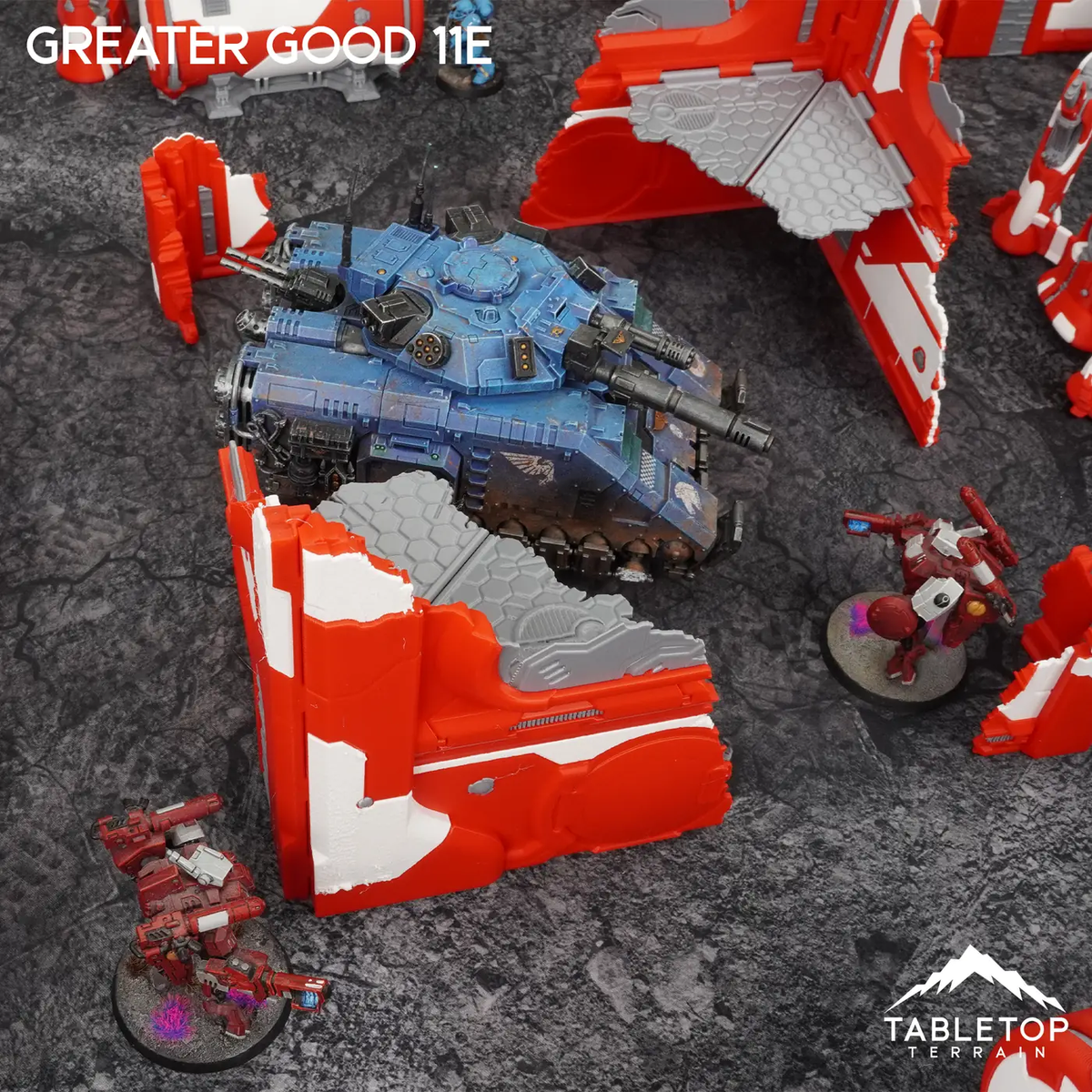 Greater Good 11e Foldable Tournament Terrain - NextGen Color Red + White