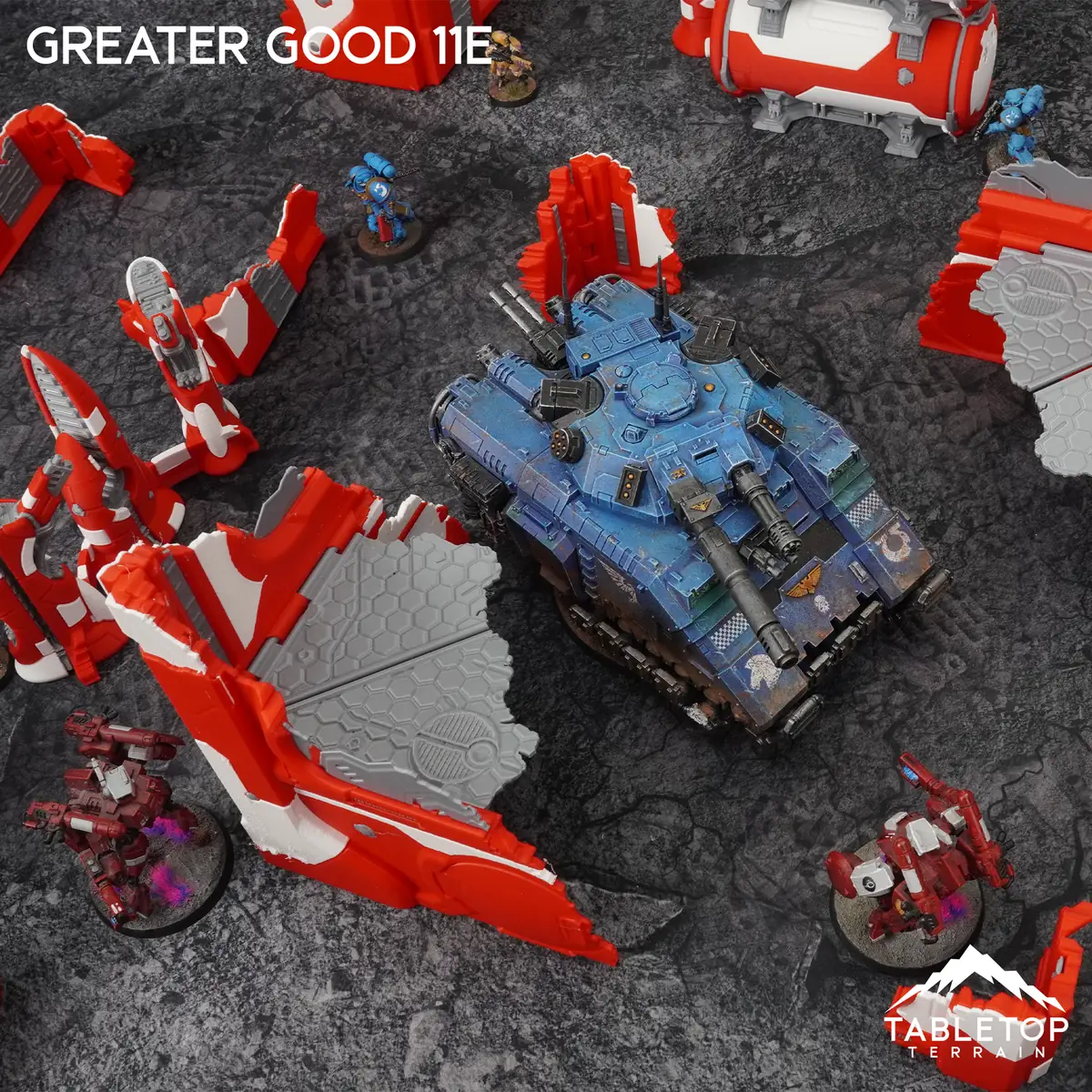 Greater Good 11e Foldable Tournament Terrain - NextGen Color Red + White