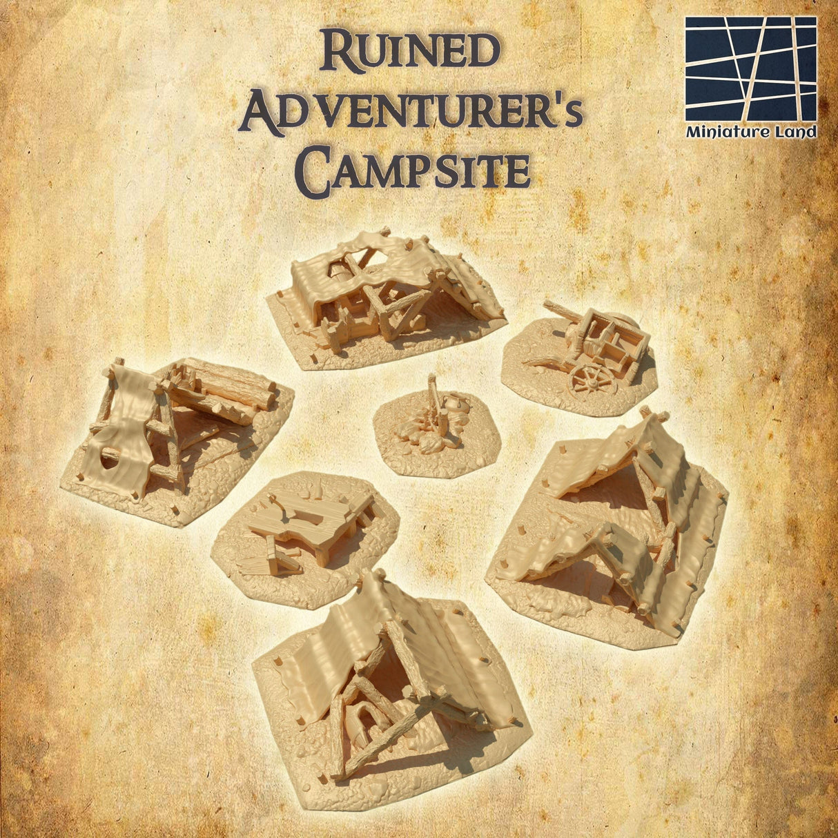 Tabletop Terrain Building Ruined Adventurer's Campsite
