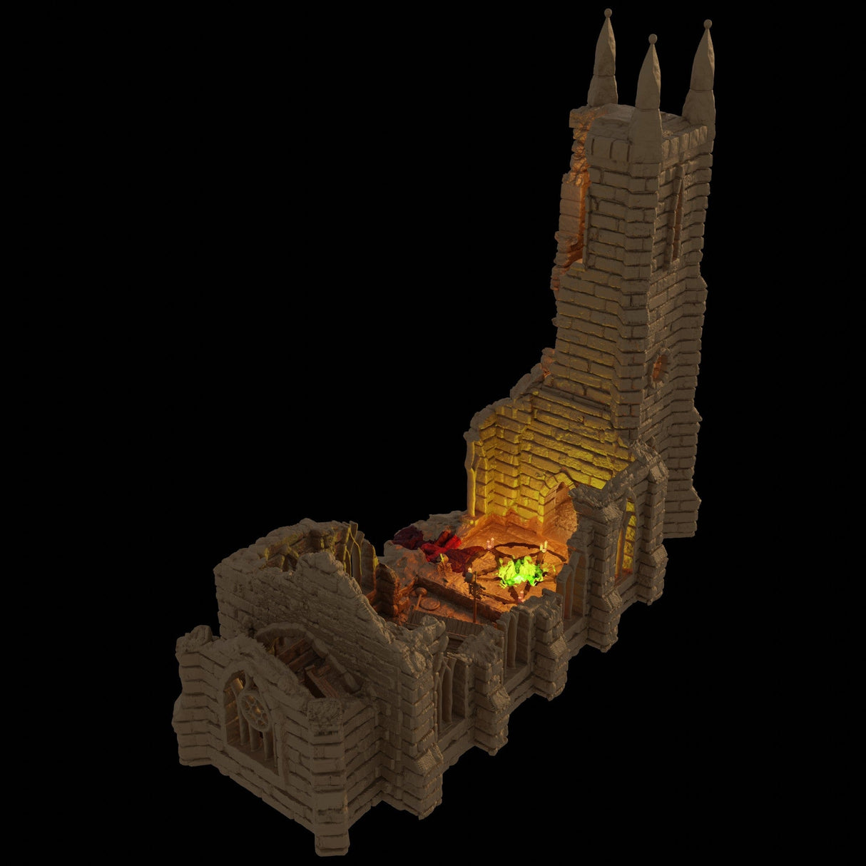 Tabletop Terrain Building Ruined Cultist Church