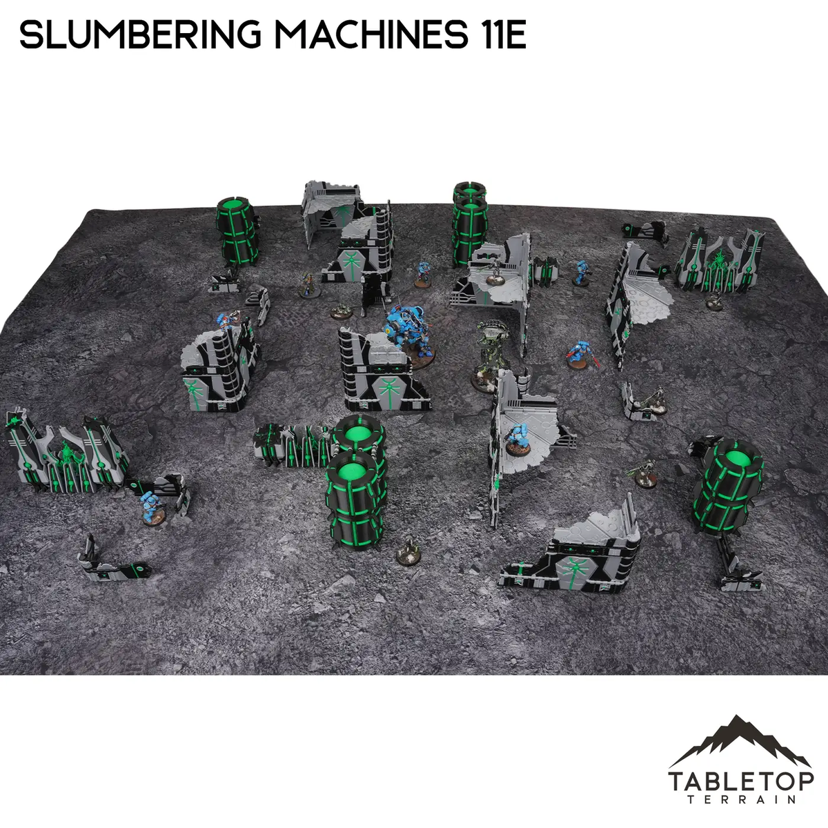 Slumbering Machines 11e Foldable Tournament Terrain - NextGen Color Black + Green
