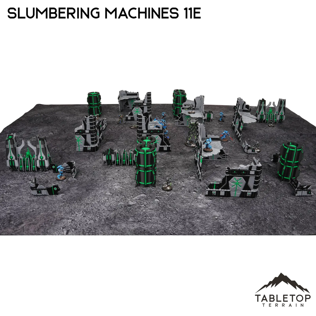 Slumbering Machines 11e Foldable Tournament Terrain - NextGen Color Black + Green