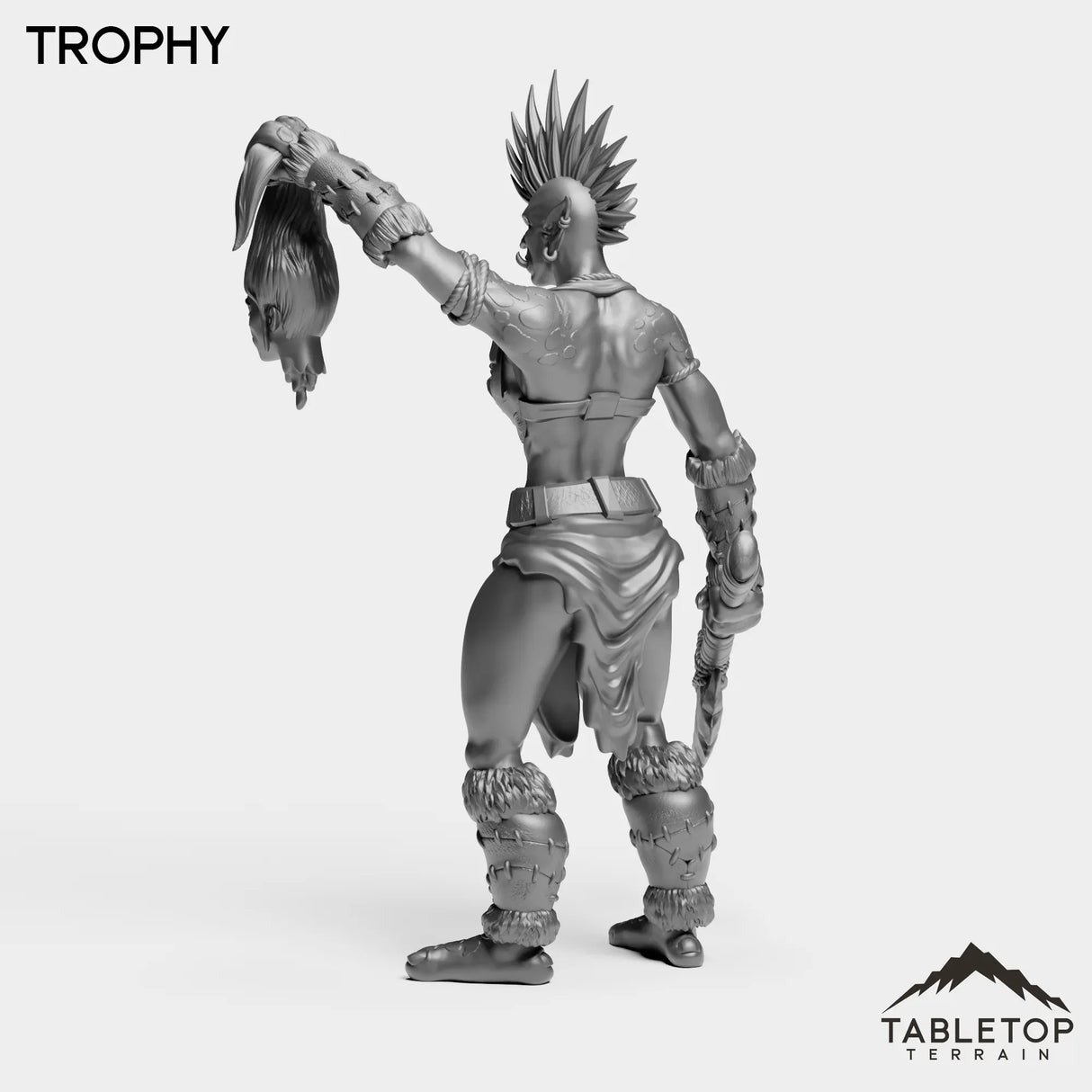 Tabletop Terrain Miniature Troll Tribe Berserker Warrior Female