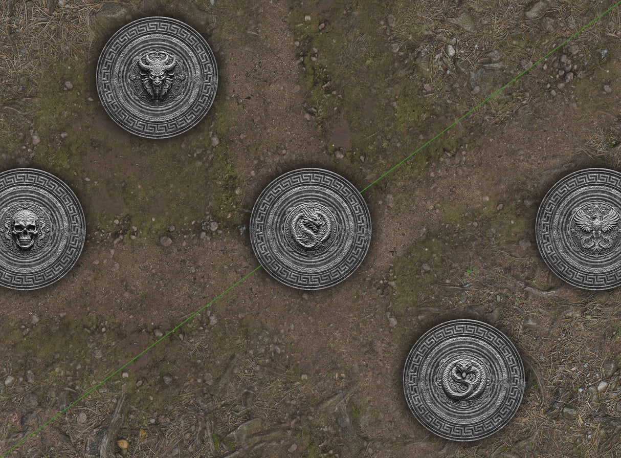 Gray Matter Gaming Gaming Mat 22x30 Spearhead - Cracked Earth & Deep Forest - Neoprene Battle Mat with Bag