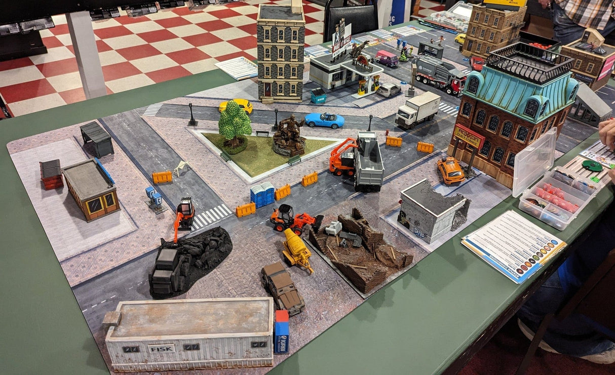 Gray Matter Gaming Gaming Mat 36x36 Modern City 1 - Neoprene Battle Mat with Bag