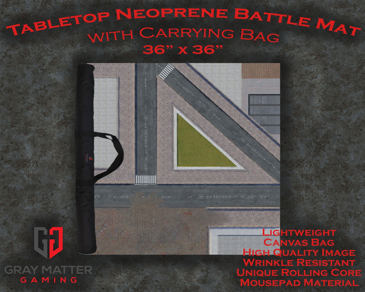 Gray Matter Gaming Gaming Mat 36x36 Modern City 2 - Neoprene Battle Mat with Bag