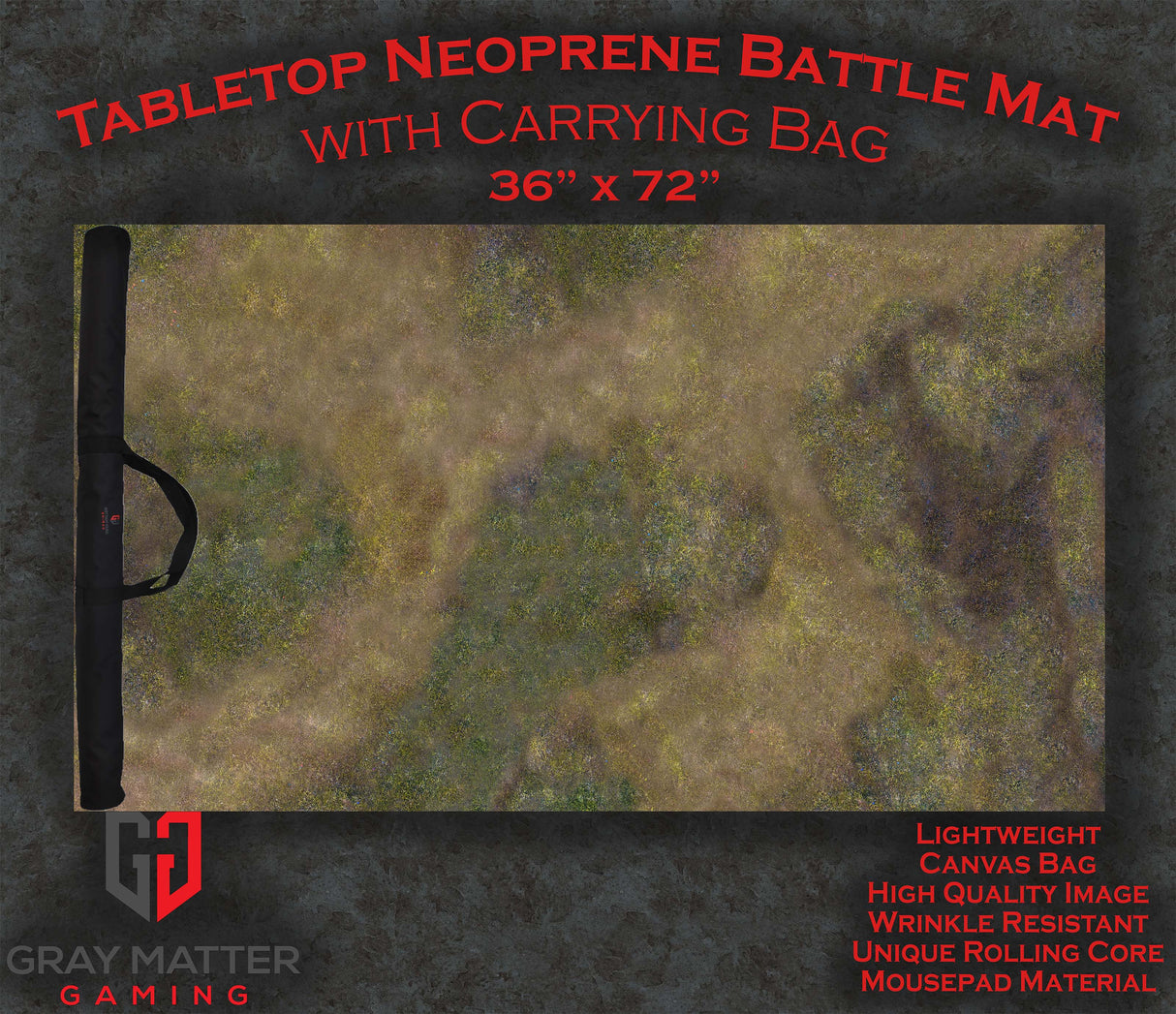 Gray Matter Gaming Gaming Mat 36x72 Autumn Prairie - Neoprene Battle Mat with Bag