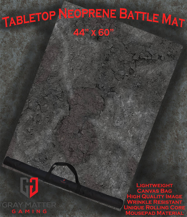 Gray Matter Gaming Gaming Mat 44x60 Ashen Wastelands - Neoprene Battle Mat with Bag