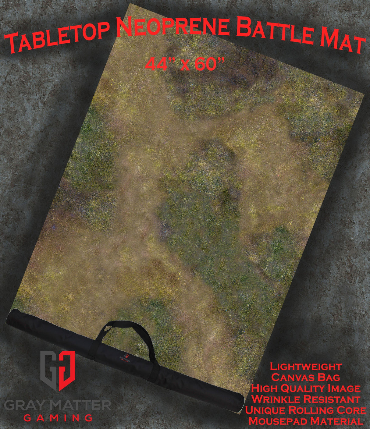 Gray Matter Gaming Gaming Mat 44x60 Autumn Prairie - Neoprene Battle Mat with Bag
