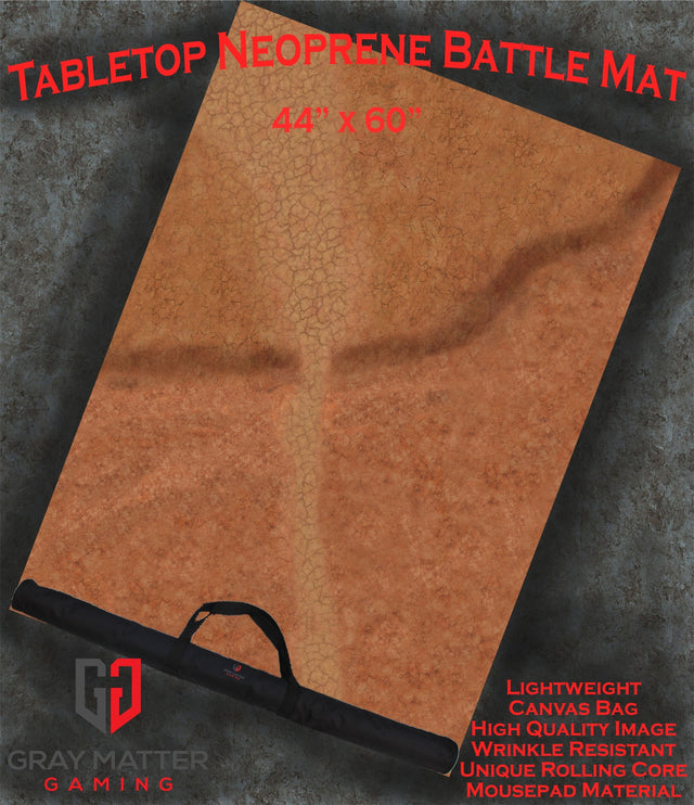 Gray Matter Gaming Gaming Mat 44x60 Cracked Earth - Neoprene Battle Mat with Bag