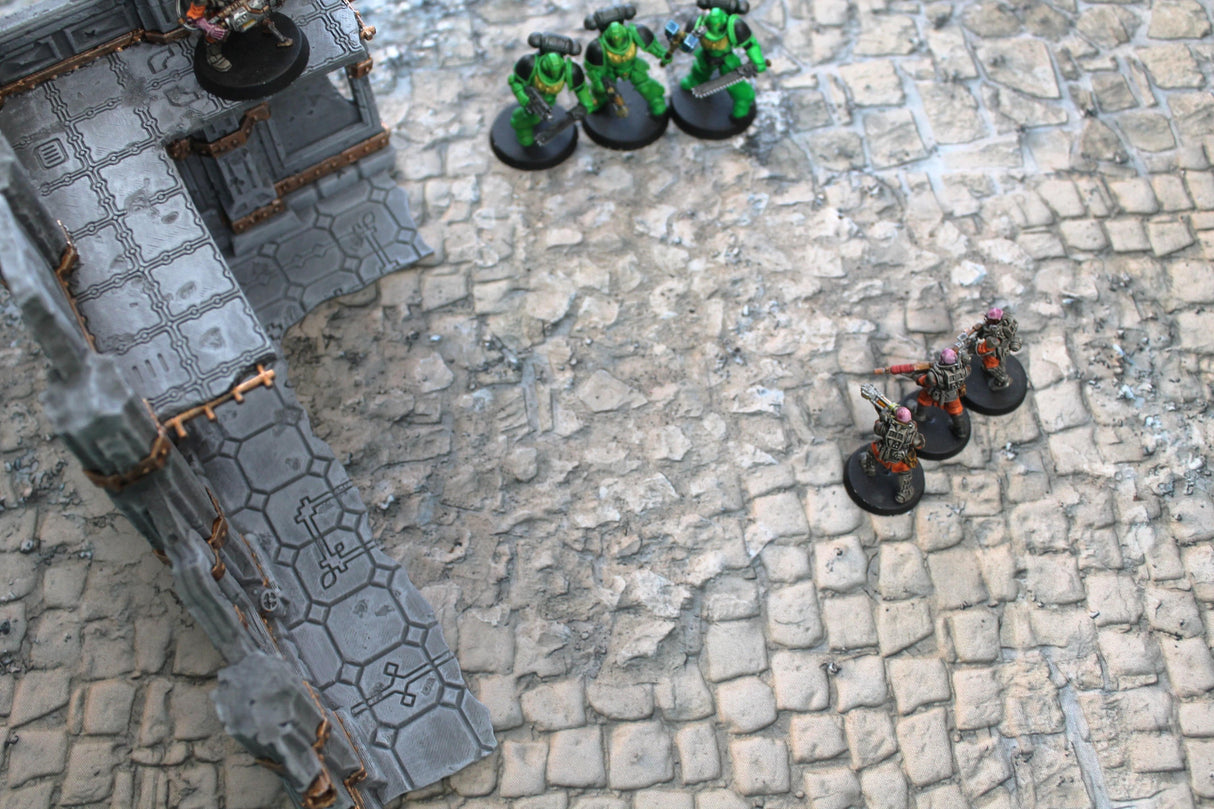 Gray Matter Gaming Gaming Mat Broken Cobblestone - Neoprene Battle Mat with Bag