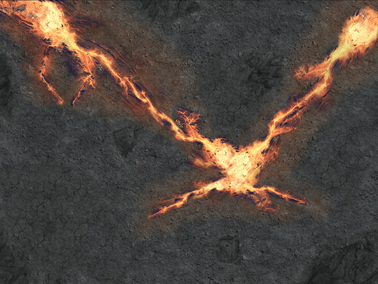 Gray Matter Gaming Gaming Mat Infernal Steppes - Neoprene Battle Mat with Bag