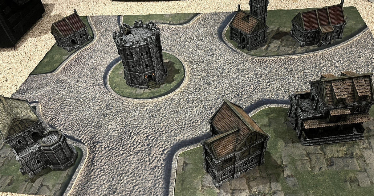 Gray Matter Gaming Gaming Mat Town Center - Neoprene Battle Mat with Bag