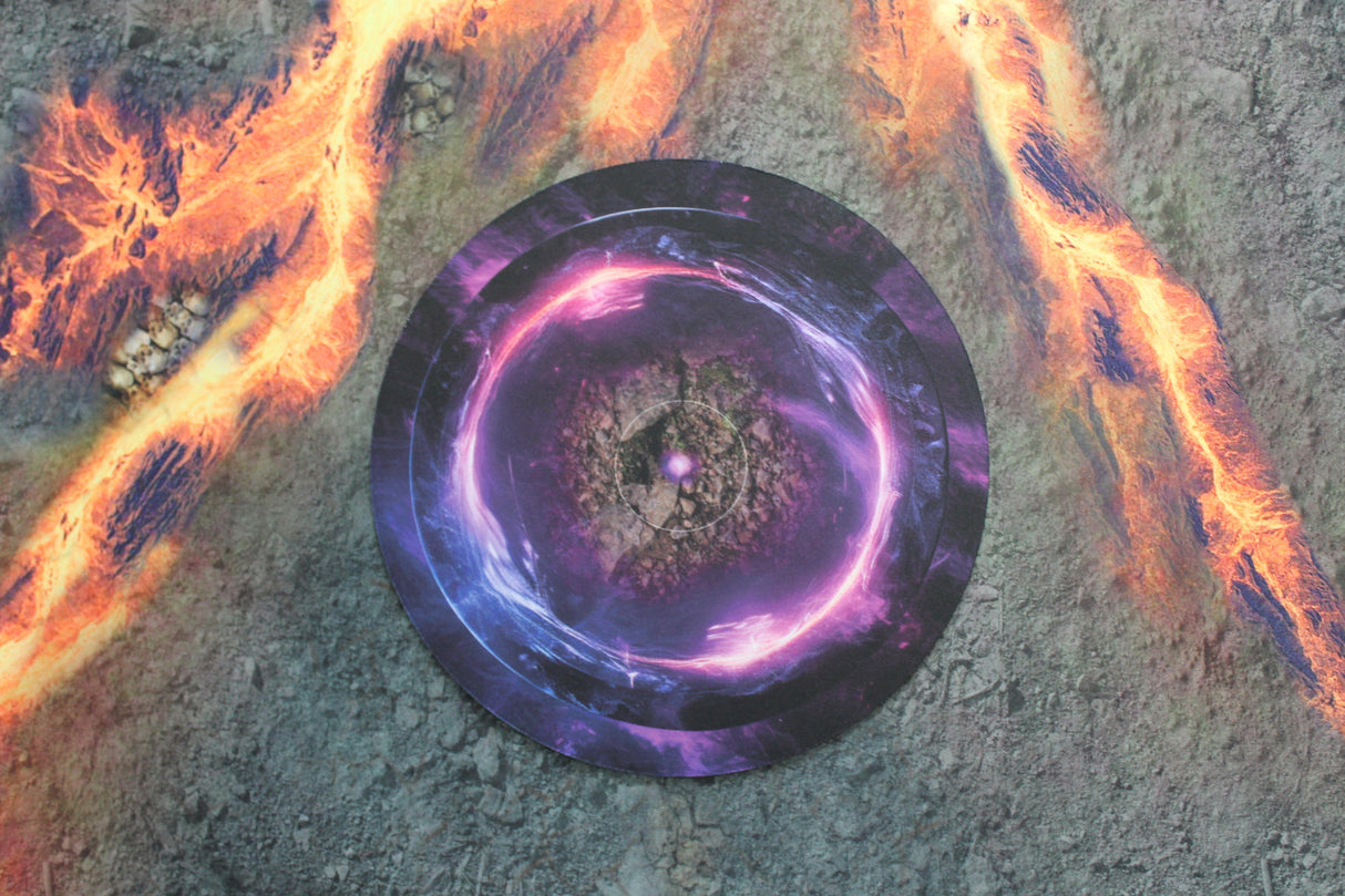 Gray Matter Gaming Objective Marker Double Sided 7.57" Neoprene Objective Markers - Green and Purple Energy