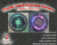 Gray Matter Gaming Objective Marker Double Sided 7.57" Neoprene Objective Markers - Green and Purple Energy