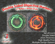 Gray Matter Gaming Objective Marker Double Sided Neoprene 7.57" Objective Markers - Green and Flaming Portal