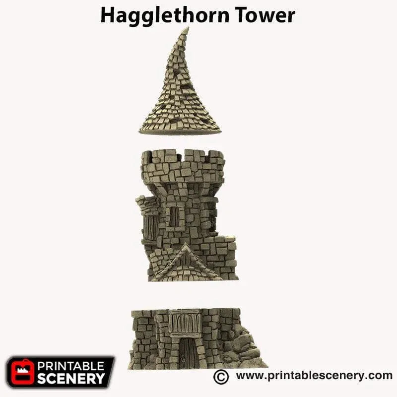 Tabletop Terrain Tower Hagglethorn Tower - Hagglethorn Hollow - Fantasy Tower