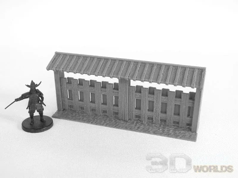Tabletop Terrain Walls Straight Samurai Wooden Wall Set