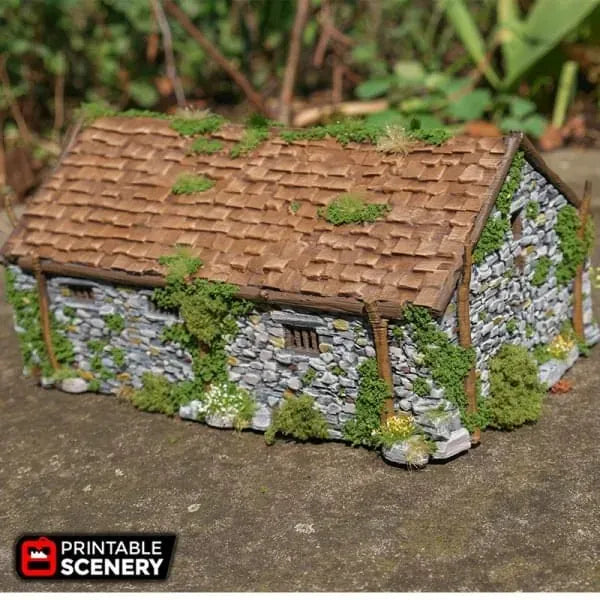Tabletop Terrain Building Stone Barn - WWII Building