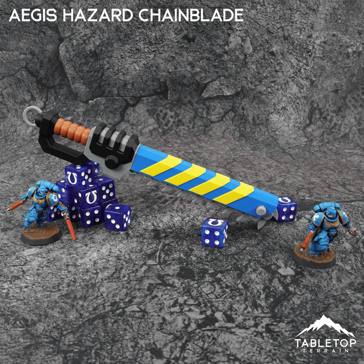 Tabletop Terrain Aegis Hazard Chainblade Grimdark Armory - Mini Weapon Props