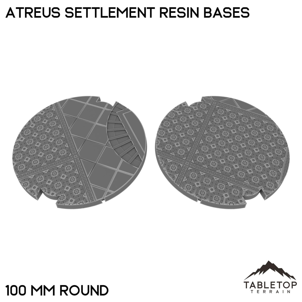 Tabletop Terrain Bases 100 mm / Single Atreus Settlement Resin Bases