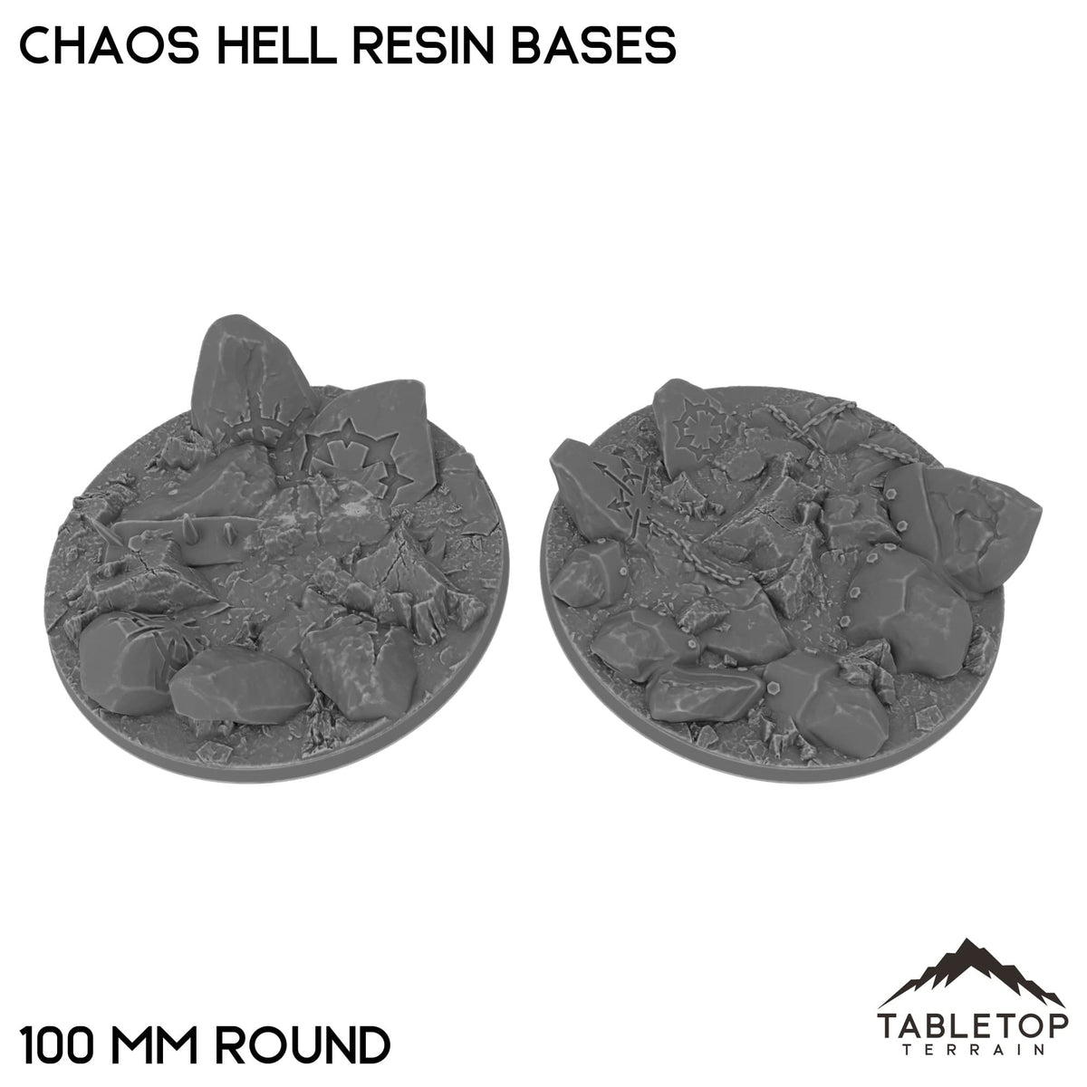 Tabletop Terrain Bases 100 mm / Single Chaos Hell Resin Bases