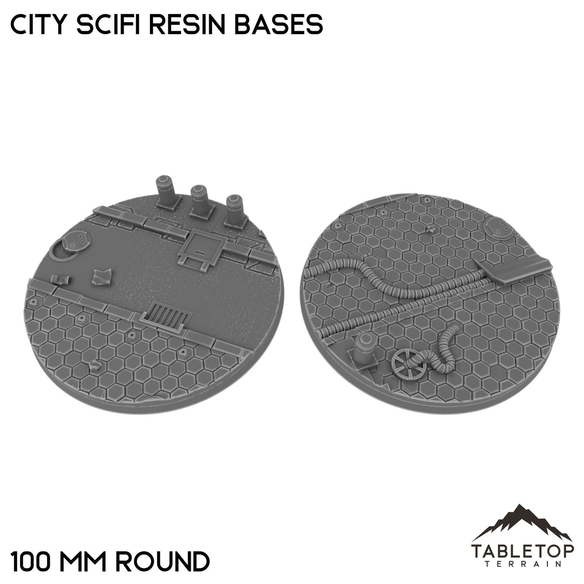Tabletop Terrain Bases 100 mm / Single City SciFi Resin Bases