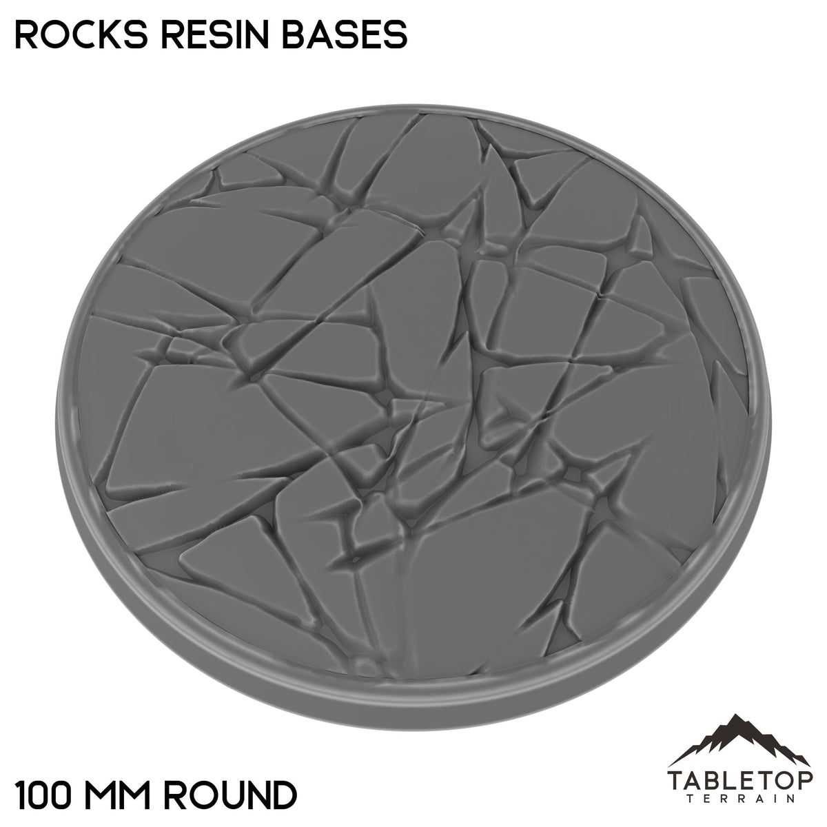 Tabletop Terrain Bases 100 mm / Single Rocks Resin Bases