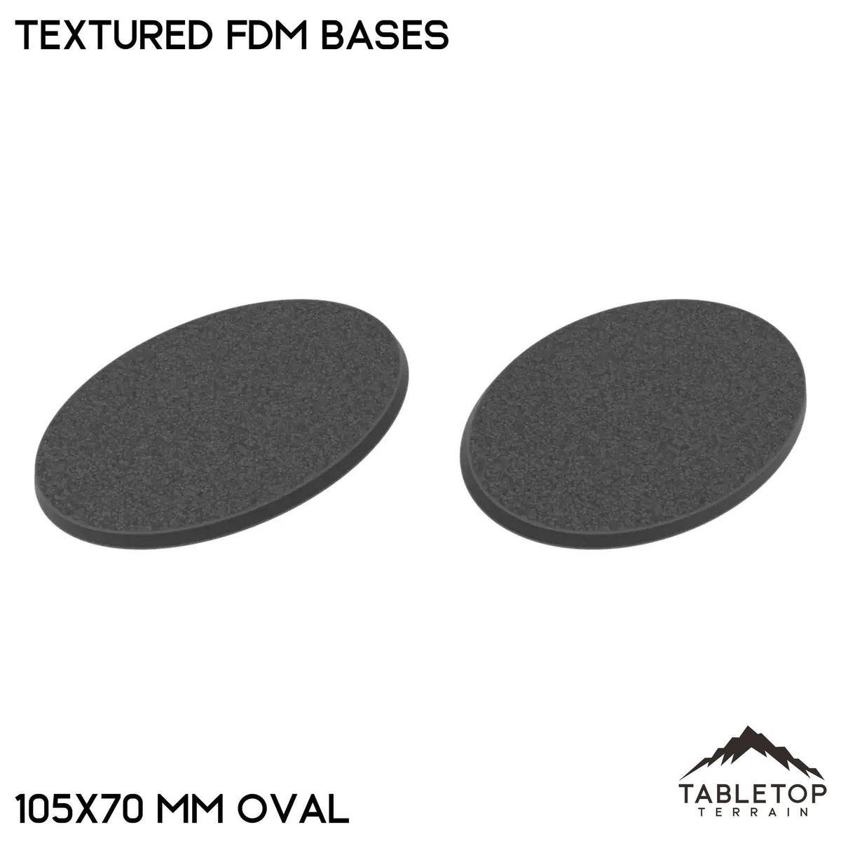 Tabletop Terrain Bases 105×70 mm oval / 2-base sprue Textured FDM Bases