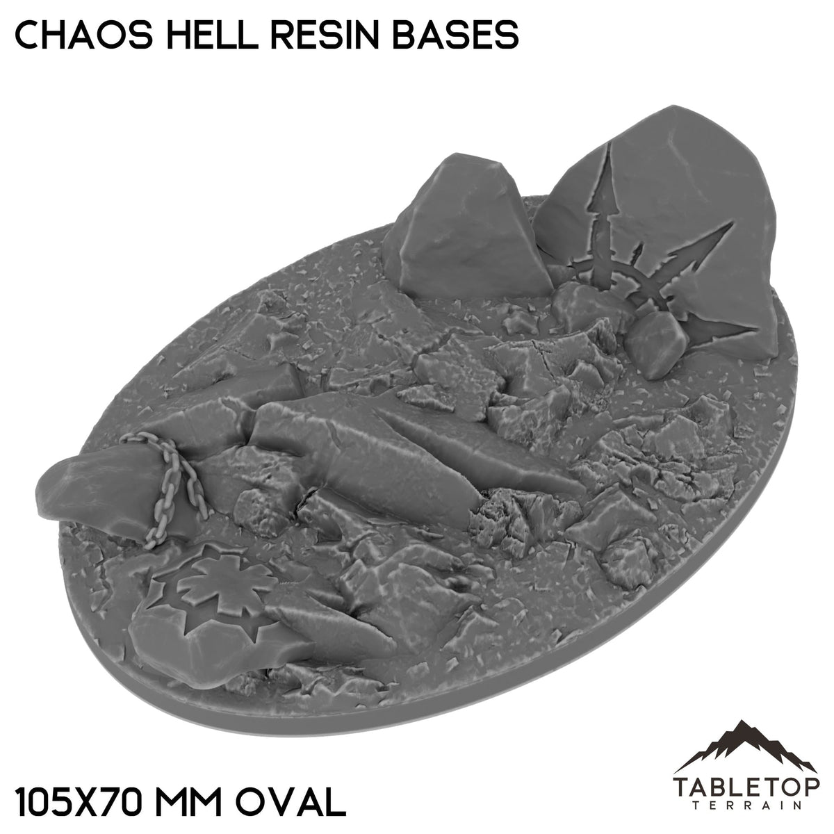 Tabletop Terrain Bases 105×70 mm oval / Single Chaos Hell Resin Bases