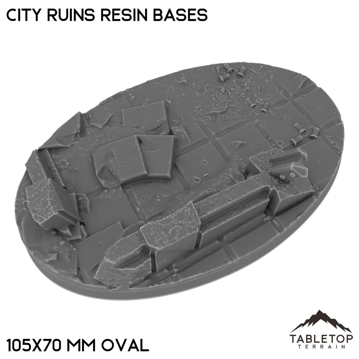 Tabletop Terrain Bases 105×70 mm oval / Single City Ruins Resin Bases
