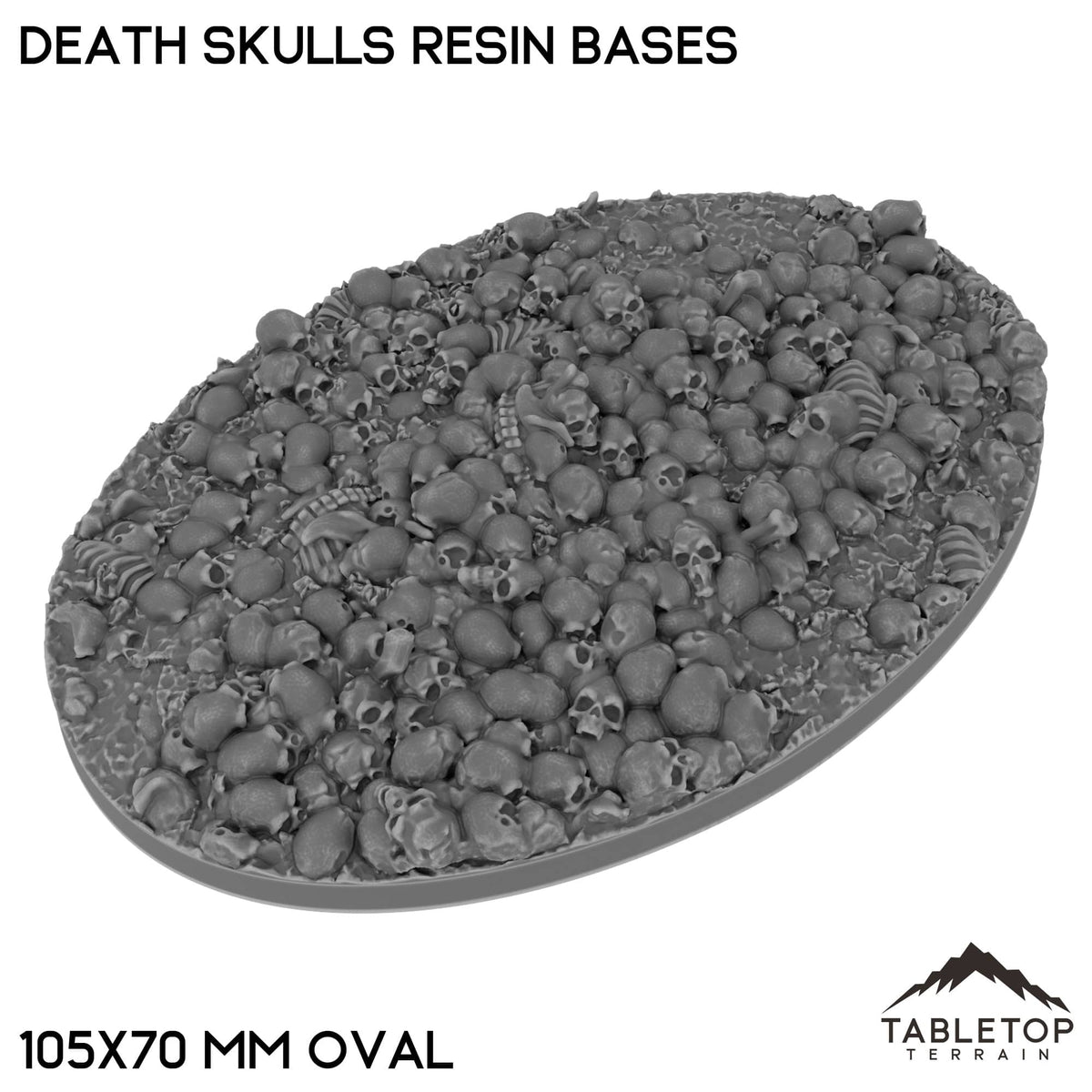Tabletop Terrain Bases 105×70 mm oval / Single Death Skulls Resin Bases