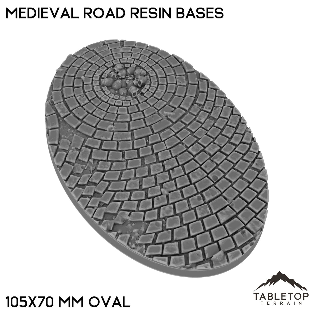 Tabletop Terrain Bases 105×70 mm oval / Single Medieval Road Resin Bases