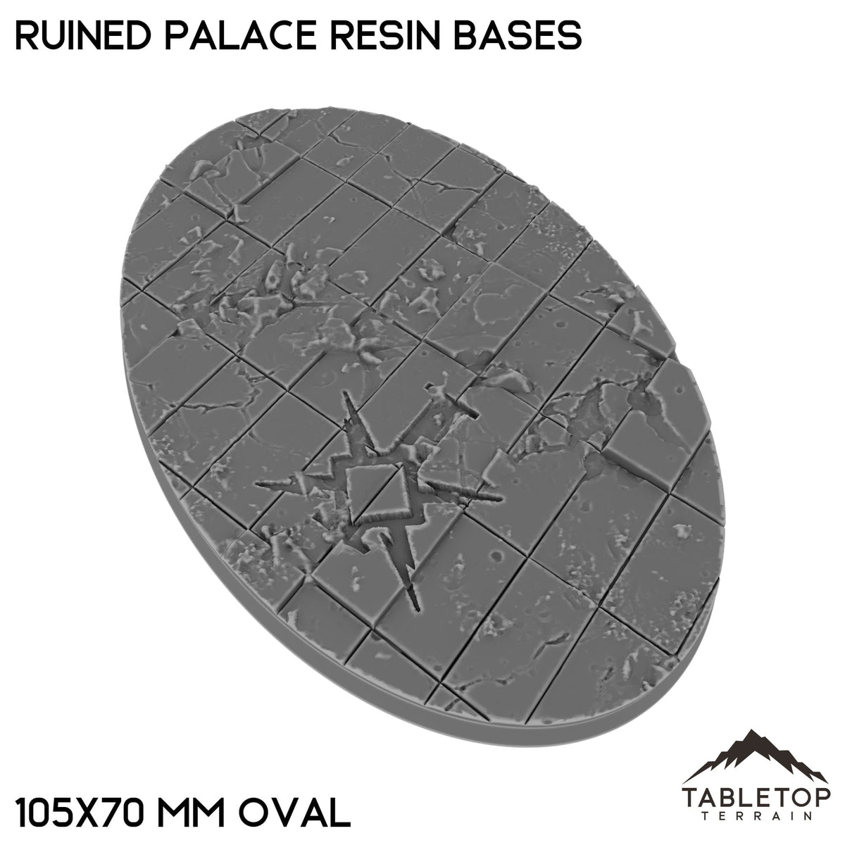 Tabletop Terrain Bases 105×70 mm oval / Single Ruined Palace Resin Bases