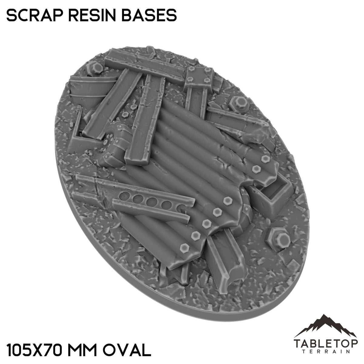 Tabletop Terrain Bases 105×70 mm oval / Single Scrap Resin Bases
