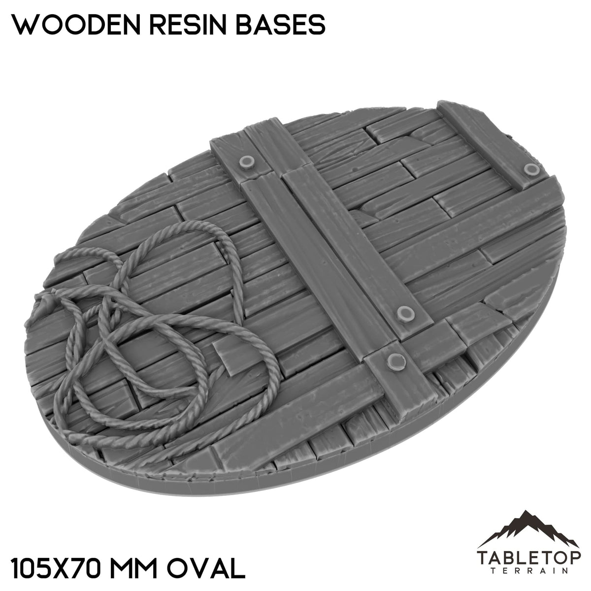 Tabletop Terrain Bases 105×70 mm oval / Single Wooden Resin Bases