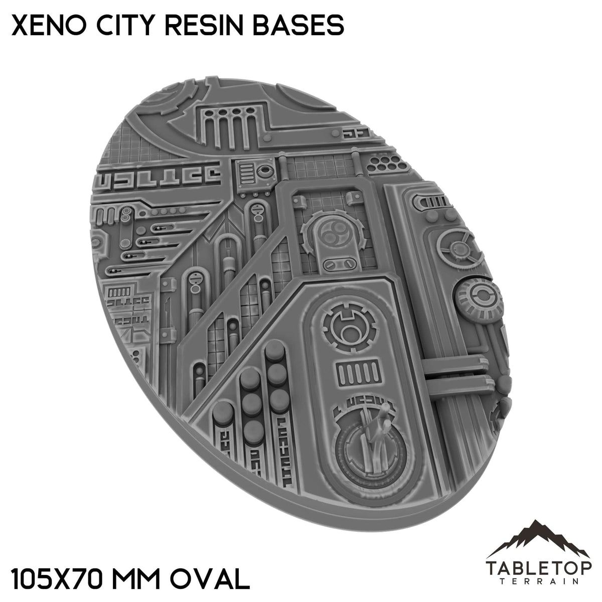 Tabletop Terrain Bases 105×70 mm oval / Single Xeno City Resin Bases