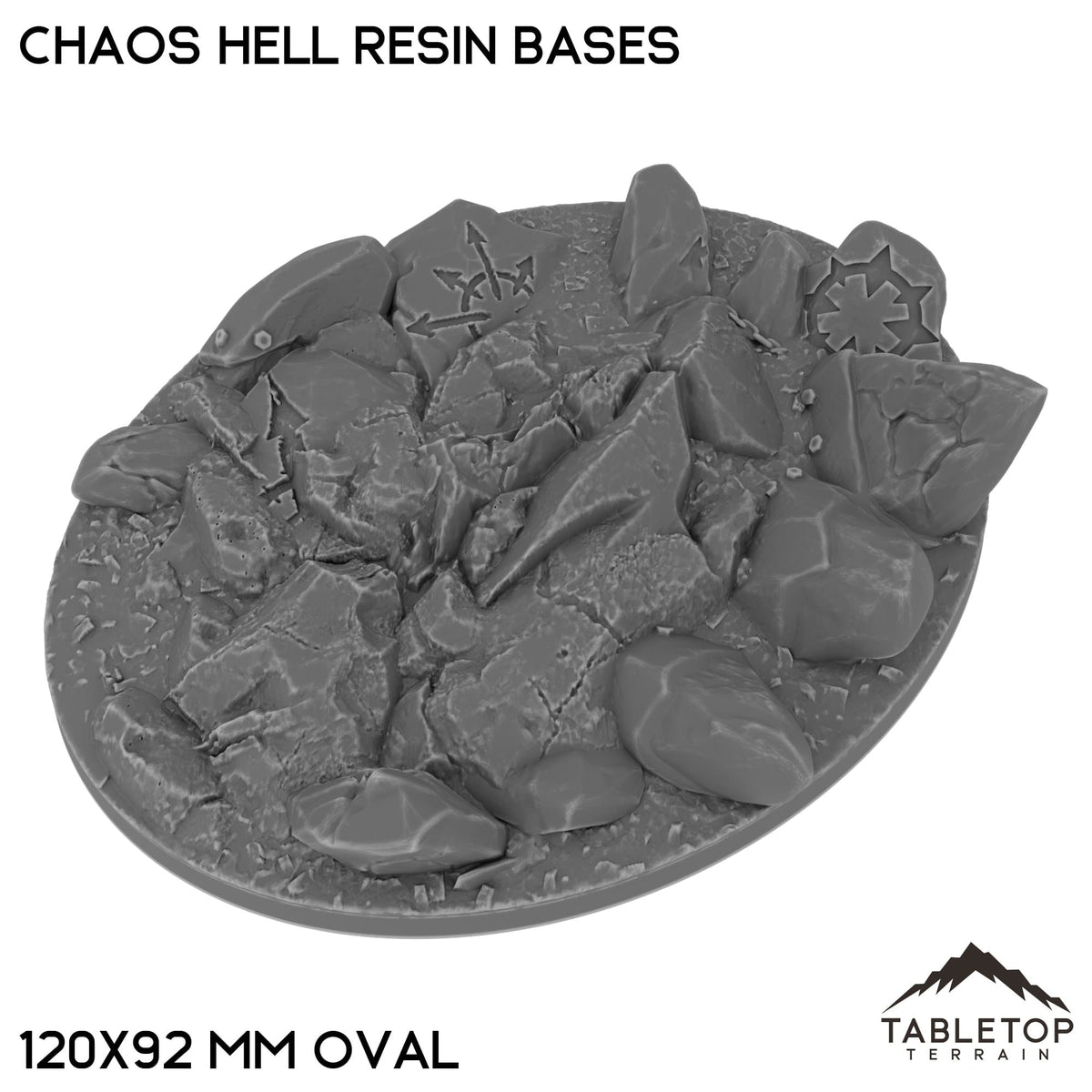 Tabletop Terrain Bases 120×92 mm oval / Single Chaos Hell Resin Bases
