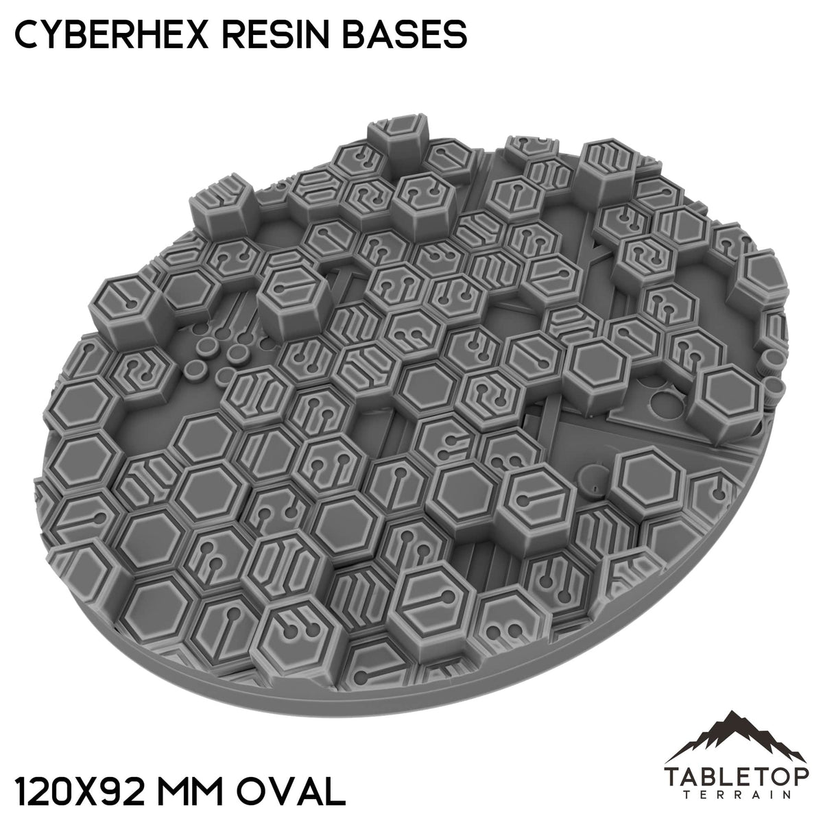 Tabletop Terrain Bases 120×92 mm oval / Single Cyberhex Resin Bases