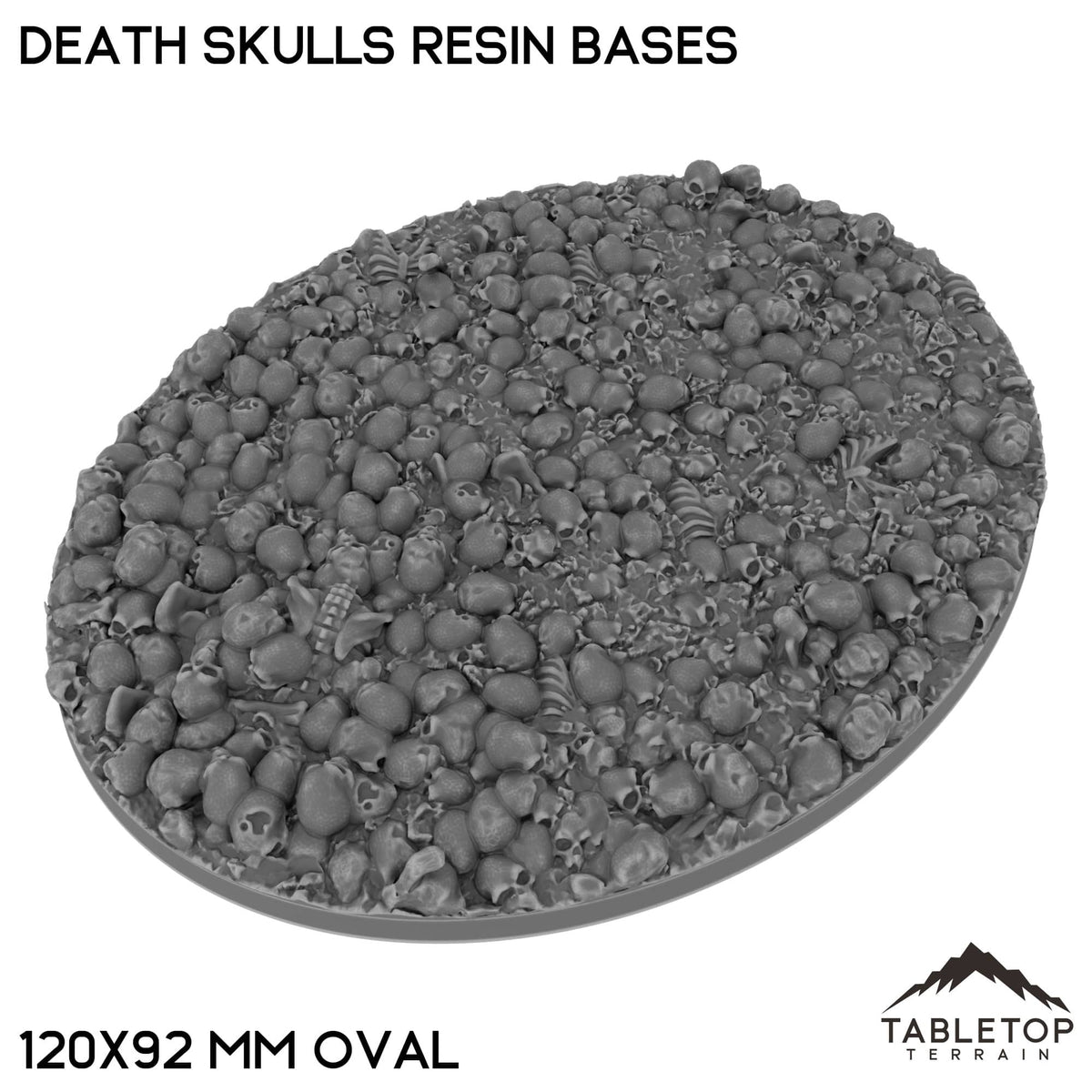 Tabletop Terrain Bases 120×92 mm oval / Single Death Skulls Resin Bases