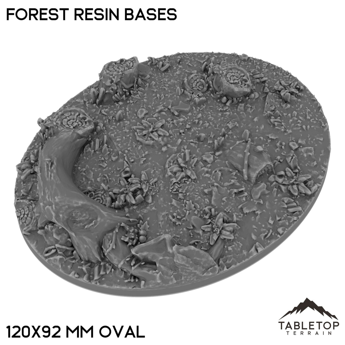 Tabletop Terrain Bases 120×92 mm oval / Single Forest Resin Bases