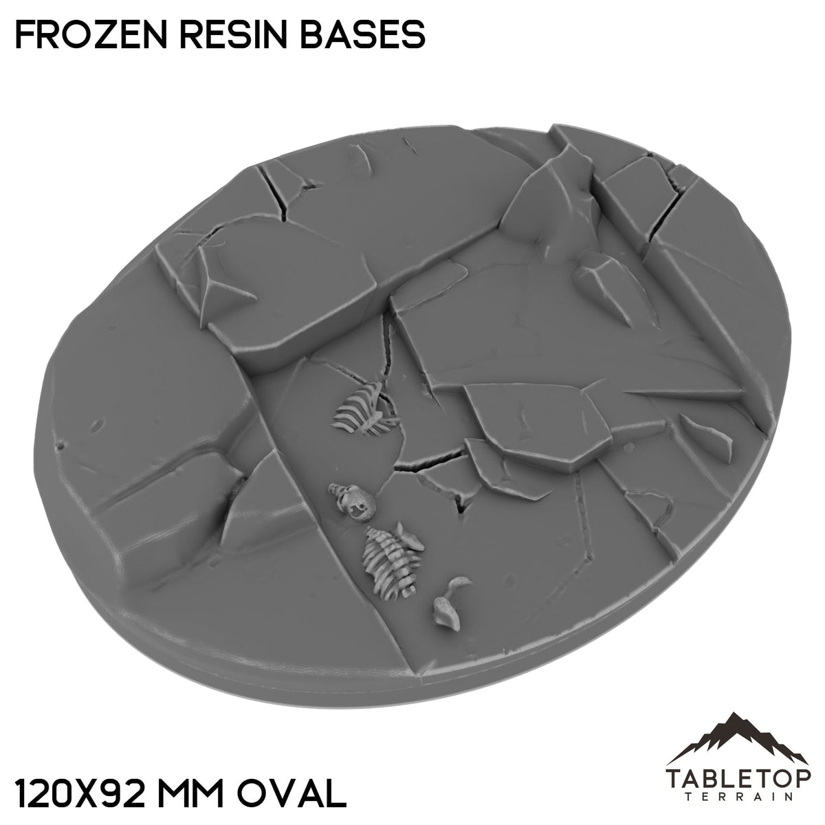 Tabletop Terrain Bases 120×92 mm oval / Single Frozen Resin Bases