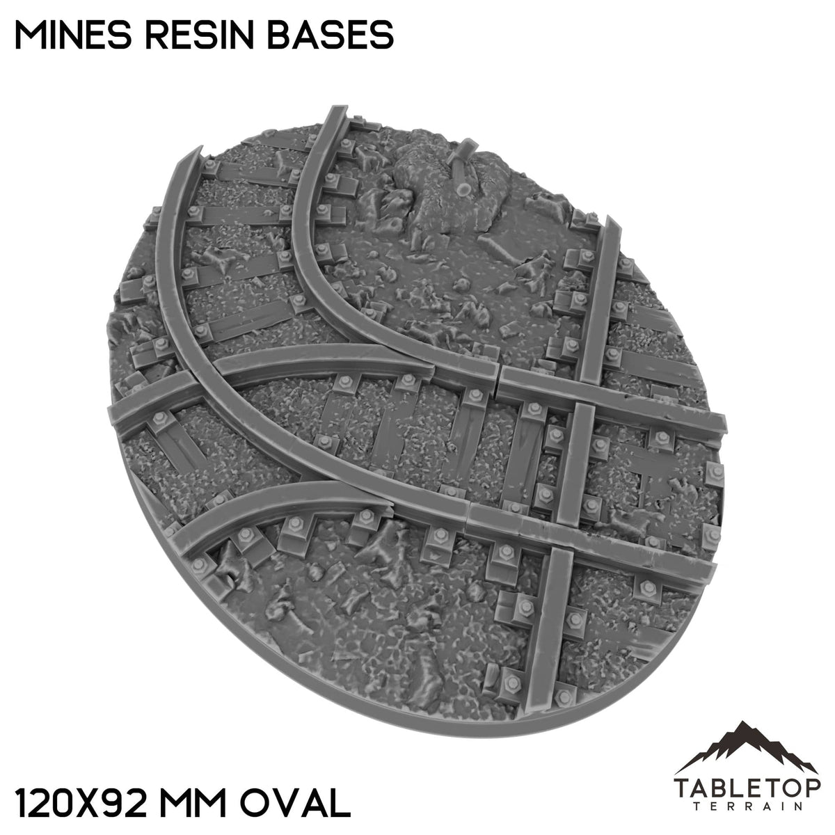 Tabletop Terrain Bases 120×92 mm oval / Single Mines Resin Bases