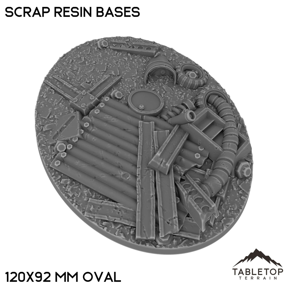 Tabletop Terrain Bases 120×92 mm oval / Single Scrap Resin Bases